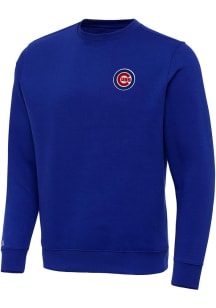Antigua Chicago Cubs Mens Blue Victory Big and Tall Crew Sweatshirt