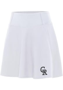 Antigua Colorado Rockies Womens White Chip Skort Skirt