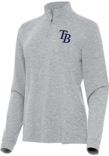 Antigua Tampa Bay Rays Womens Grey Mentor Qtr Zip Pullover