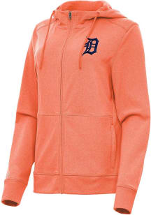 Antigua Detroit Tigers Womens Orange Seeker Long Sleeve Full Zip Jacket
