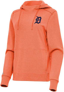 Antigua Detroit Tigers Womens Orange Justice Hooded Sweatshirt