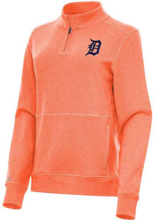 Antigua Detroit Tigers Womens Orange Crush Qtr Zip