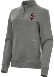 Antigua San Francisco Giants Womens Black Crush Qtr Zip
