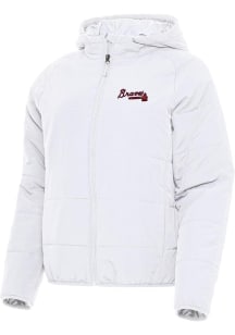 Antigua Atlanta Braves Womens White Universe Filled Jacket