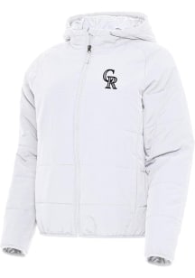 Antigua Colorado Rockies Womens White Universe Filled Jacket