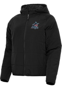 Antigua Miami Marlins Womens Black Universe Filled Jacket