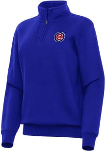 Antigua Chicago Cubs Womens Blue Victory Qtr Zip
