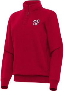Antigua Washington Nationals Womens Red Victory Qtr Zip