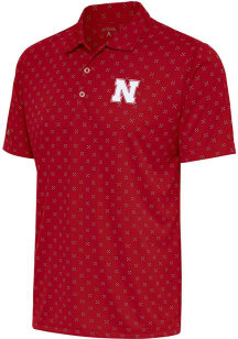 Antigua Nebraska Cornhuskers Mens Red Spark Short Sleeve Polo
