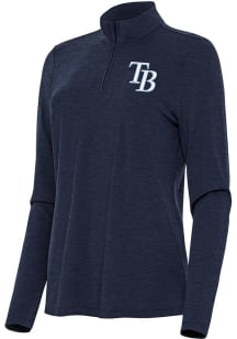 Antigua Tampa Bay Rays Womens Navy Blue Bright Qtr Zip