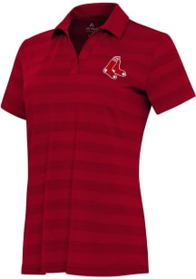 Antigua Boston Red Sox Womens Red Tunnel Short Sleeve Polo Shirt