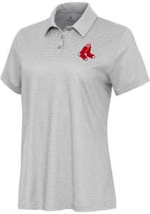 Antigua Boston Red Sox Womens White Rings Short Sleeve Polo Shirt