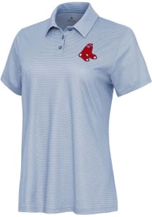 Antigua Boston Red Sox Womens White Rings Short Sleeve Polo Shirt
