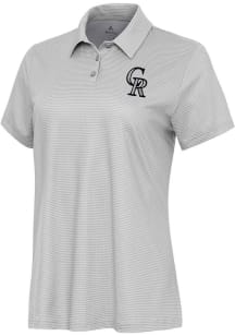Antigua Colorado Rockies Womens White Rings Short Sleeve Polo Shirt