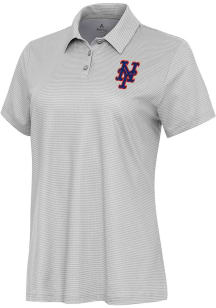 Antigua New York Mets Womens White Rings Short Sleeve Polo Shirt