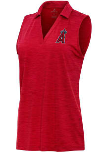 Antigua Los Angeles Angels Womens Red Layout Polo Shirt
