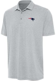 Antigua New England Patriots Mens Grey Scheme Short Sleeve Polo
