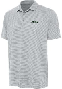 Antigua New York Jets Mens Grey Scheme Short Sleeve Polo