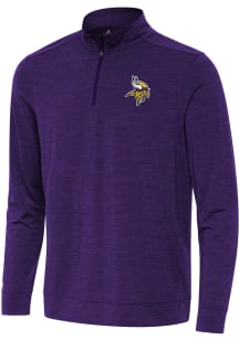 Antigua Minnesota Vikings Mens Purple Bright Long Sleeve Qtr Zip Pullover