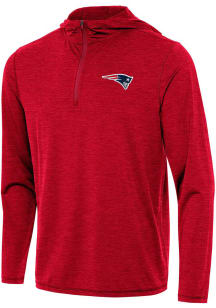 Antigua New England Patriots Mens Red Tidy Long Sleeve Qtr Zip Pullover