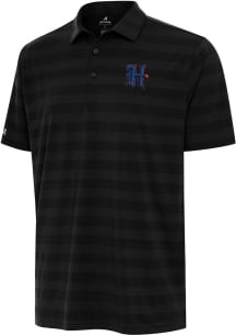 Antigua Houston Texans Mens Black Alternate Tunnel Short Sleeve Polo