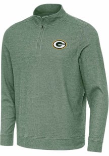 Antigua Green Bay Packers Mens Green Subtle Long Sleeve Qtr Zip Pullover