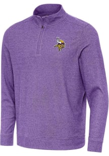 Antigua Minnesota Vikings Mens Purple Subtle Long Sleeve Qtr Zip Pullover