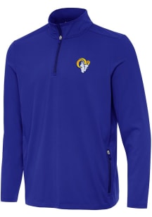 Antigua Los Angeles Rams Mens Blue Perilous Long Sleeve Qtr Zip Pullover
