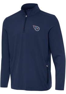 Antigua Tennessee Titans Mens Navy Blue Perilous Long Sleeve Qtr Zip Pullover