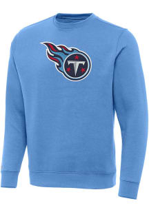 Antigua Tennessee Titans Mens Blue Full Front Victory Long Sleeve Crew Sweatshirt