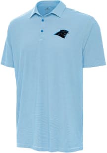 Antigua Carolina Panthers Mens Light Blue Twine Short Sleeve Polo