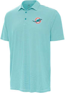 Antigua Miami Dolphins Mens Teal Twine Short Sleeve Polo