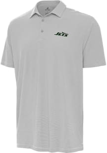 Antigua New York Jets Mens Grey Twine Short Sleeve Polo