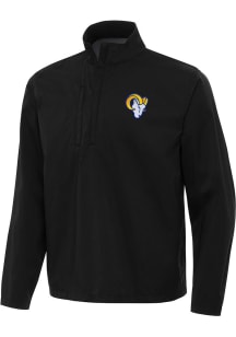 Antigua Los Angeles Rams Mens Black Brisk Long Sleeve Qtr Zip Pullover