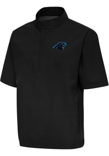 Antigua Carolina Panthers Mens Black Brisk Short Sleeve Jacket