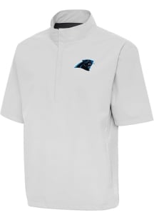 Antigua Carolina Panthers Mens Grey Brisk Short Sleeve Jacket