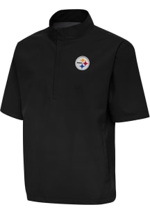Antigua Pittsburgh Steelers Mens Black Brisk Short Sleeve Jacket