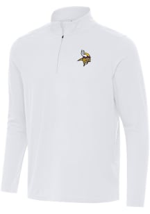 Antigua Minnesota Vikings Mens White Intent Long Sleeve Qtr Zip Pullover