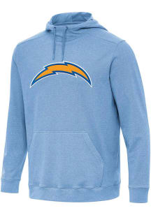 Antigua Los Angeles Chargers Mens Light Blue Full Front Cloud Long Sleeve Hoodie