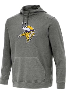 Antigua Minnesota Vikings Mens Black Full Front Cloud Long Sleeve Hoodie