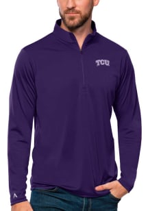 Antigua TCU Horned Frogs Mens Purple Tribute Long Sleeve Qtr Zip Pullover