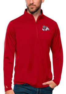 Antigua Fresno State Bulldogs Mens Red Tribute Long Sleeve Qtr Zip Pullover