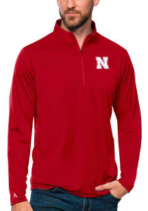 Antigua Nebraska Cornhuskers Mens Red Tribute Long Sleeve Qtr Zip Pullover