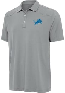 Antigua Detroit Lions Mens Grey Western Short Sleeve Polo