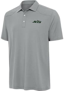 Antigua New York Jets Mens Grey Western Short Sleeve Polo