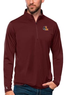 Antigua Loyola Ramblers Mens Maroon Tribute Long Sleeve Qtr Zip Pullover