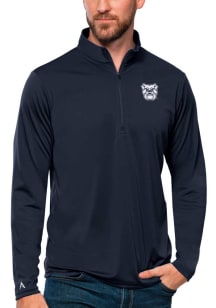 Antigua Butler Bulldogs Mens Navy Blue Tribute Long Sleeve Qtr Zip Pullover