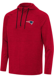Antigua New England Patriots Mens Red Spikes Long Sleeve Qtr Zip Pullover