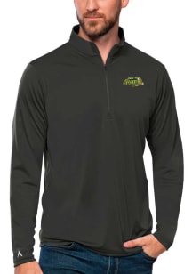 Antigua North Dakota State Bison Mens Grey Tribute Long Sleeve Qtr Zip Pullover