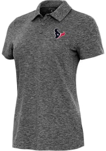 Antigua Houston Texans Womens Black Matter Short Sleeve Polo Shirt
